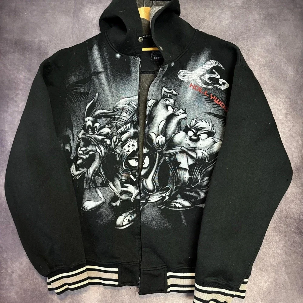 Lot 29 Hoodie Mens 3XL Black Looney Tunes Cartoon Graphic *READ